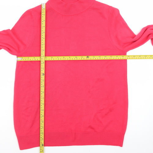 Marks and Spencer Women Pink Roll Neck Acrylic Jumper Size 12