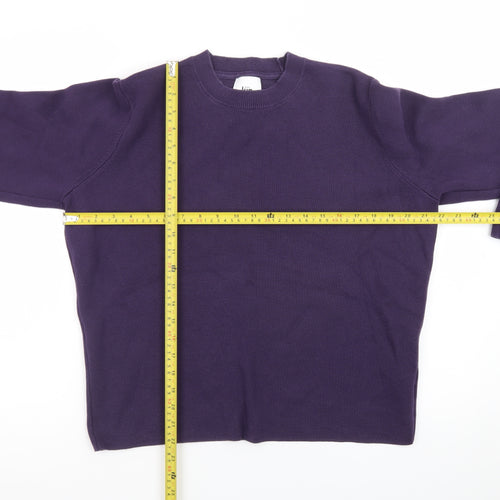 Kin Men's Purple Cotton Crew Neck Jumper Size M