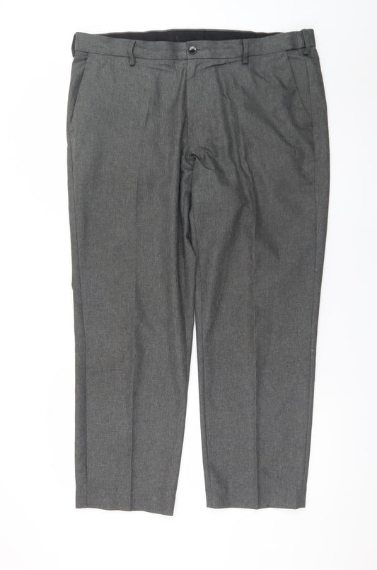 Marks and Spencer Men's Grey 38in Waist Short Length Dress Trousers