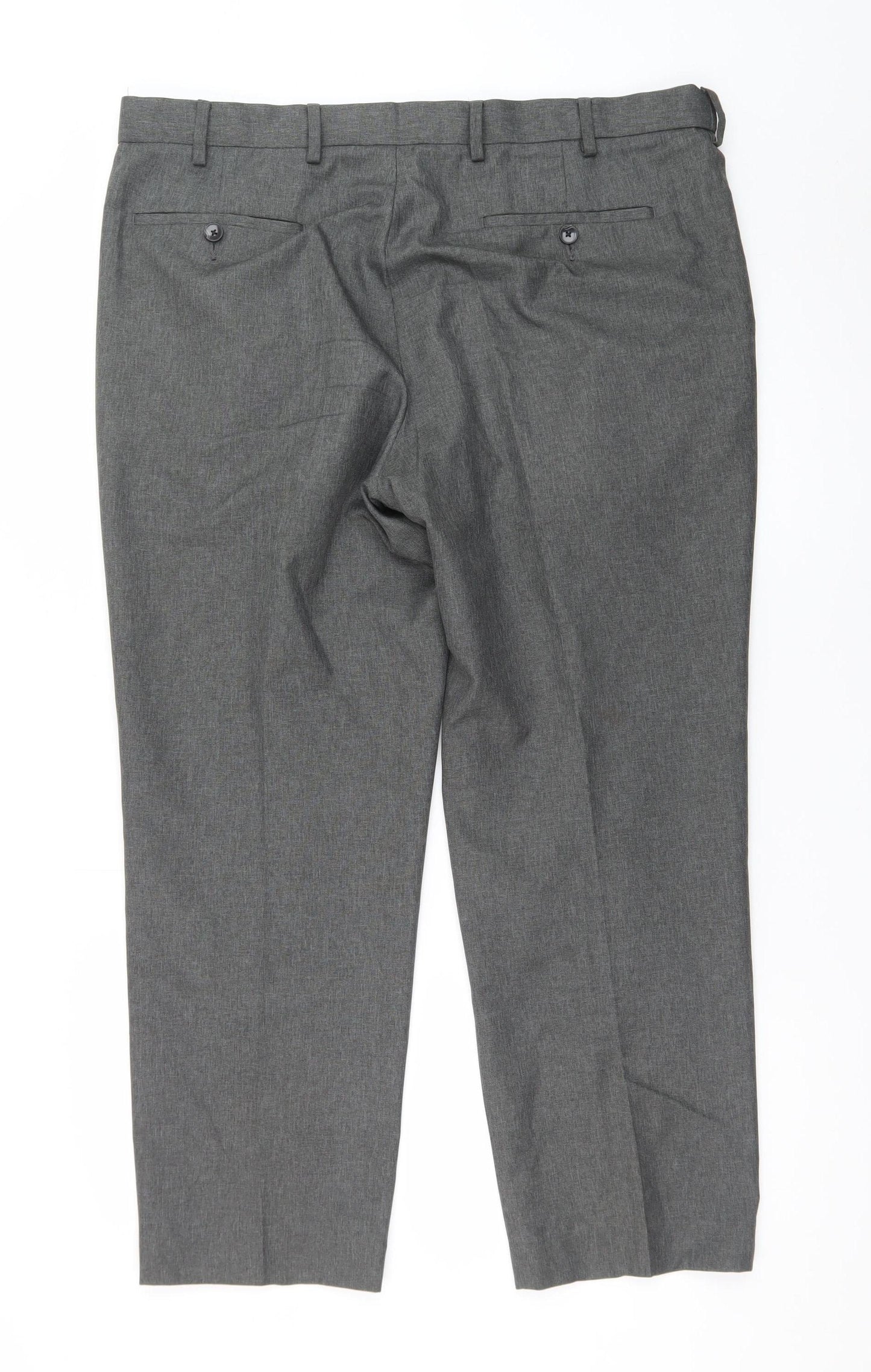 Marks and Spencer Men's Grey 38in Waist Short Length Dress Trousers