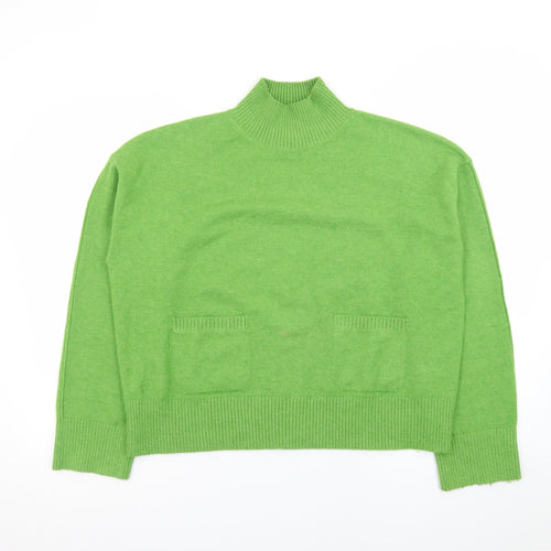 Marks and Spencer Women Green Mock Neck Pullover Jumper Size M