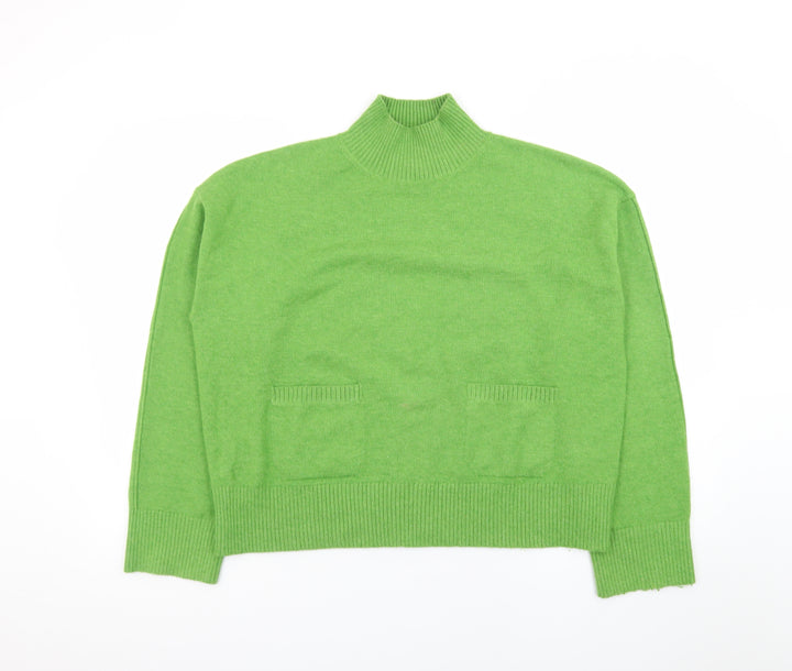 Marks and Spencer Women Green Mock Neck Pullover Jumper Size M