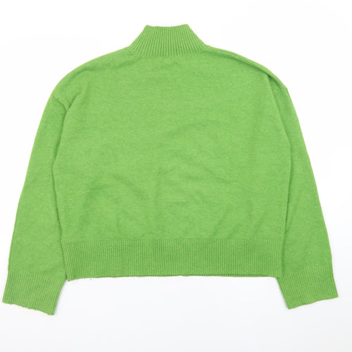 Marks and Spencer Women Green Mock Neck Pullover Jumper Size M