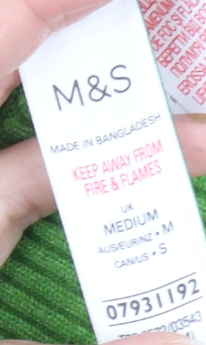 Marks and Spencer Women Green Mock Neck Pullover Jumper Size M