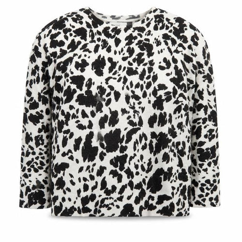 Marks and Spencer Women's Black Animal Print Crew Neck Jumper Size 14