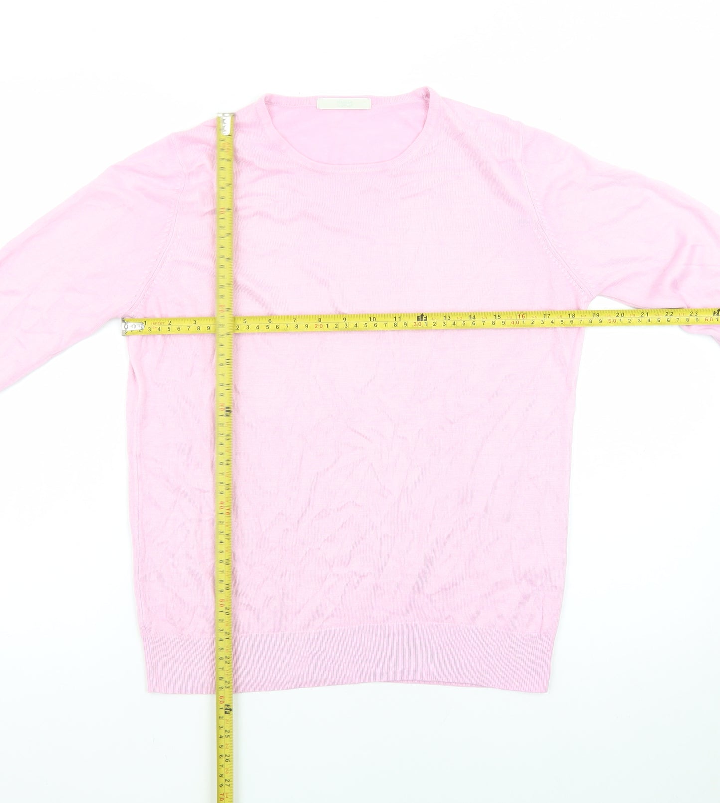 Marks and Spencer Women Pink Size 14 Acrylic Crew Neck Jumper
