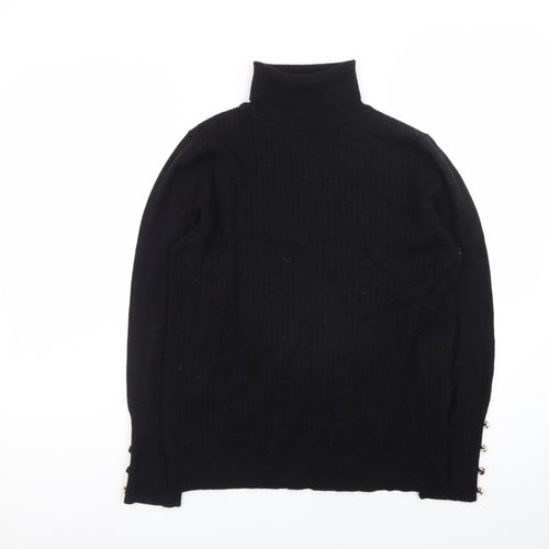 Quiz Womens Black Roll Neck Long Sleeve Pullover Jumper Size L