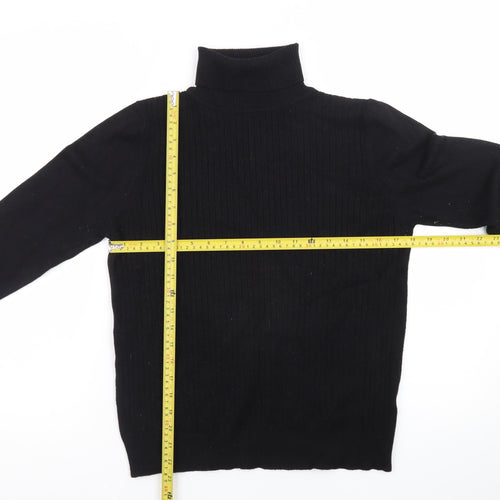 Quiz Womens Black Roll Neck Long Sleeve Pullover Jumper Size L