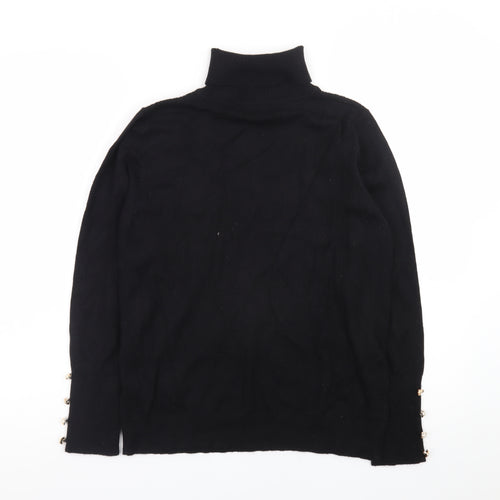 Quiz Womens Black Roll Neck Long Sleeve Pullover Jumper Size L