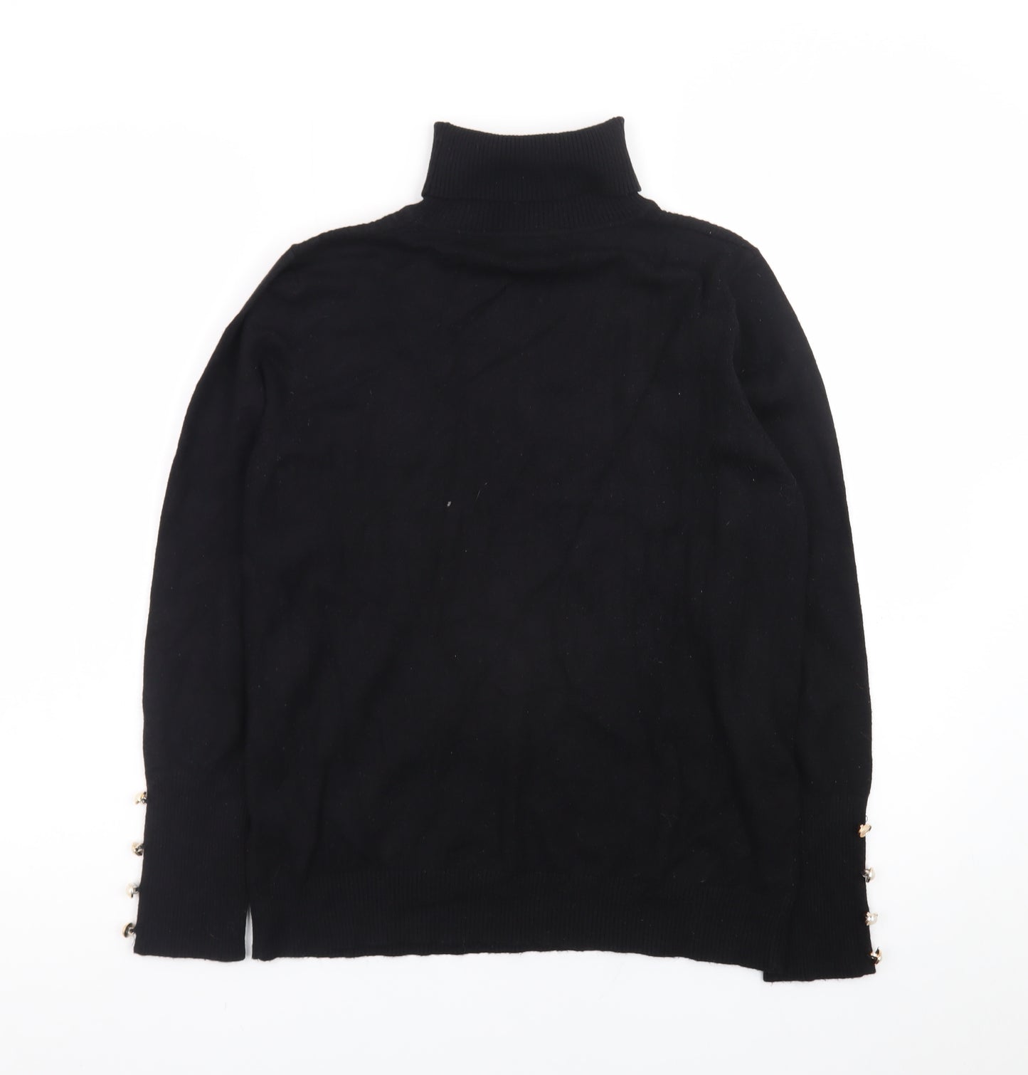 Quiz Womens Black Roll Neck Long Sleeve Pullover Jumper Size L