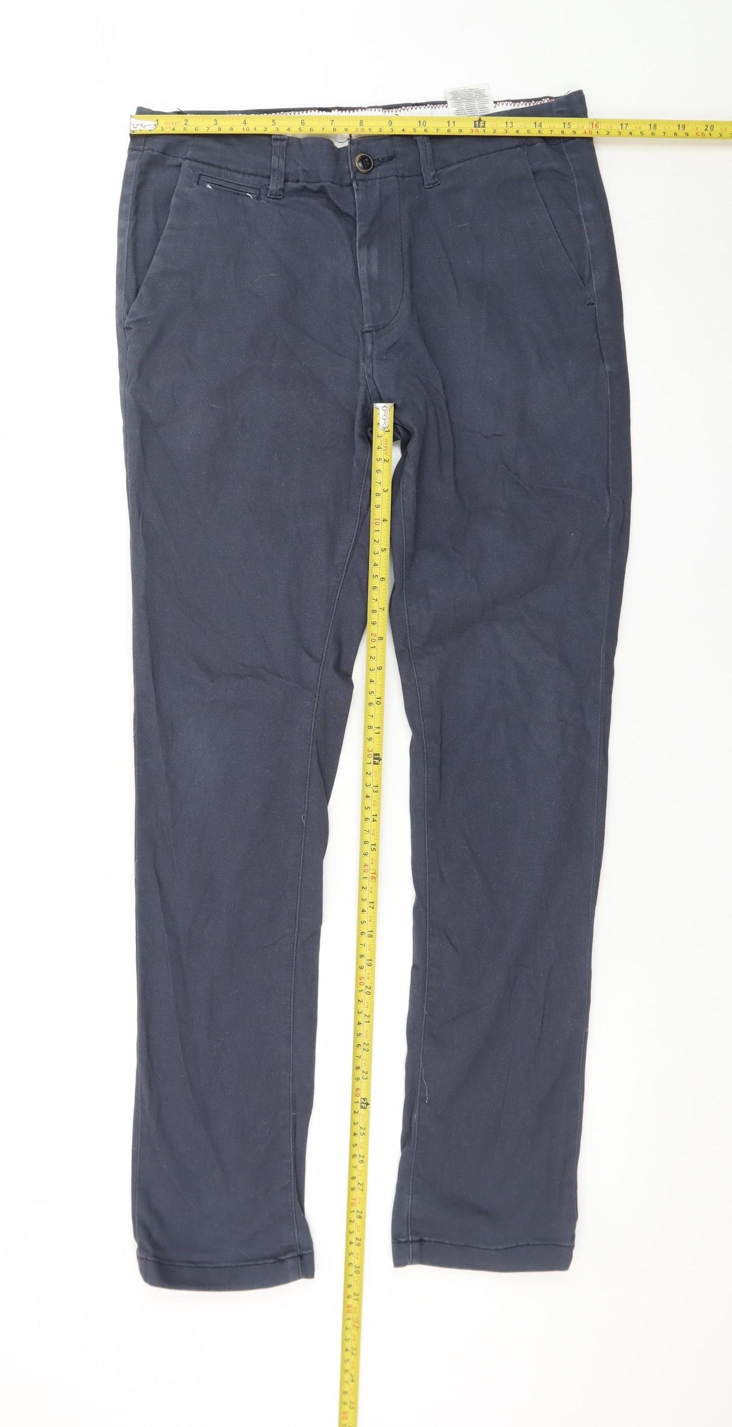 Jack & Jones Men's Blue Slim Fit Chino Trousers Size 30x32