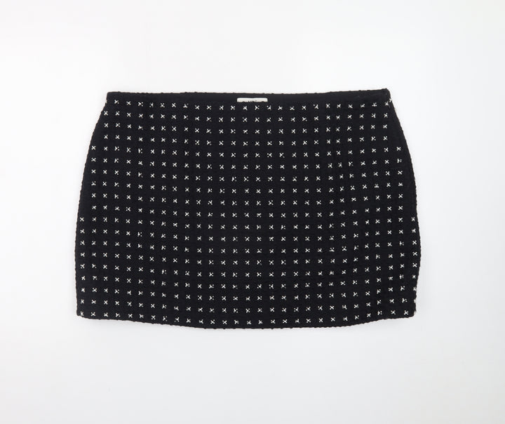 Marks and Spencer Women Black Size 20 Short Tweed Pencil Skirt