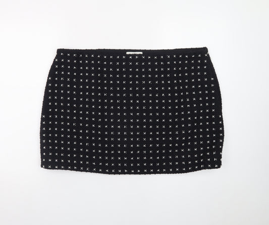 Marks and Spencer Women Black Size 20 Short Tweed Pencil Skirt