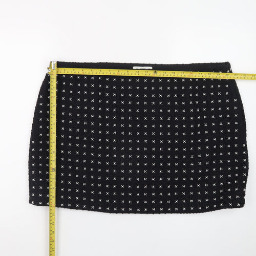 Marks and Spencer Women Black Size 20 Short Tweed Pencil Skirt