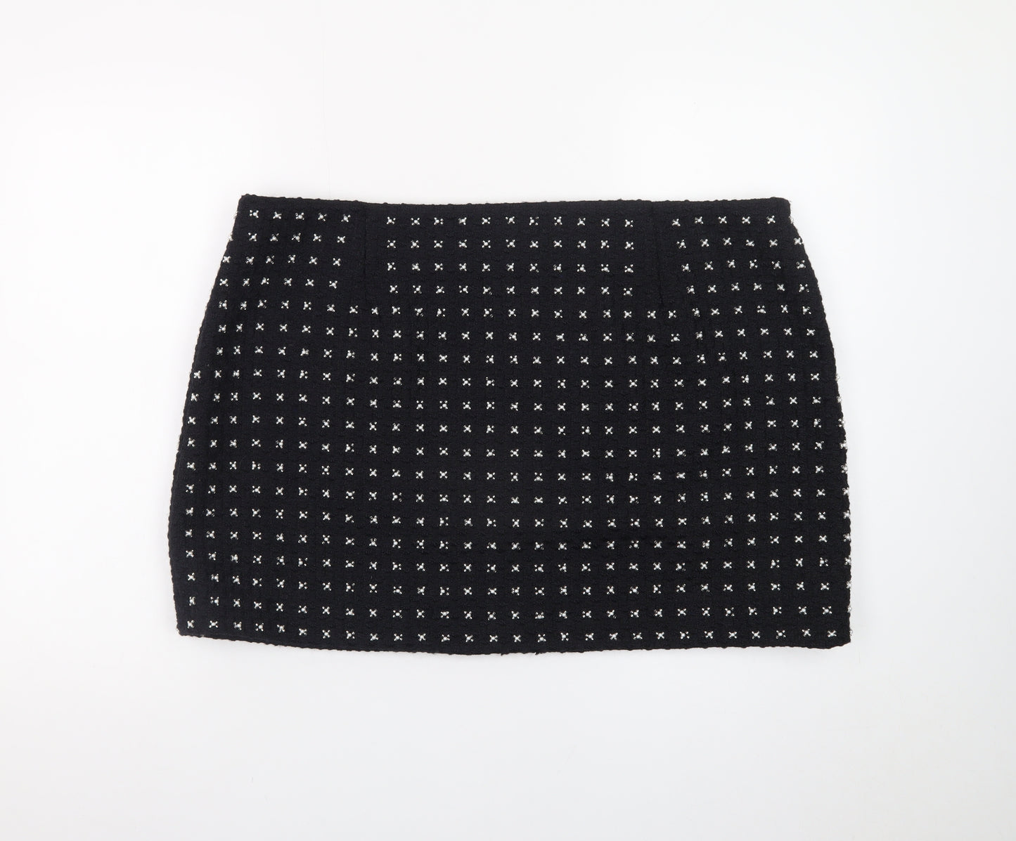 Marks and Spencer Women Black Size 20 Short Tweed Pencil Skirt