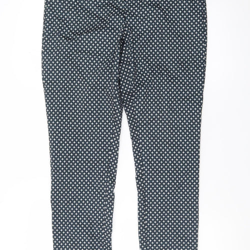 H&M Women’s Blue Geometric Slim Ankle Trousers Size 16
