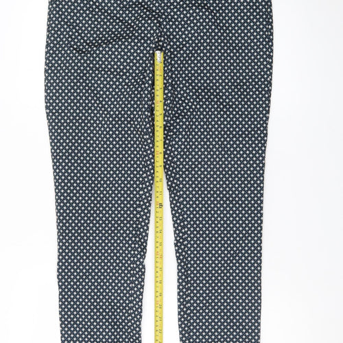 H&M Women’s Blue Geometric Slim Ankle Trousers Size 16