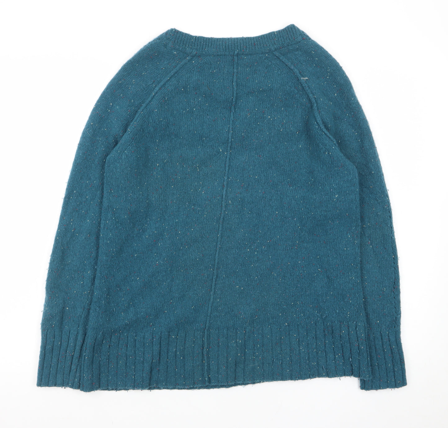 Fat Face Womens Blue V-Neck Lambswool Knit Jumper Size 12