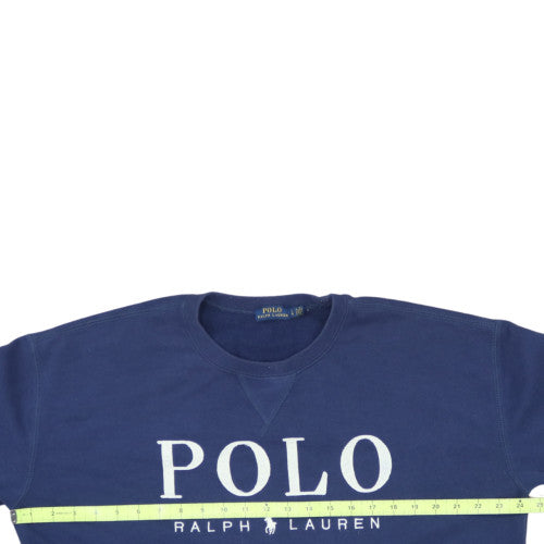 Polo Ralph Lauren Women's Blue Cotton Logo Sweatshirt Size L