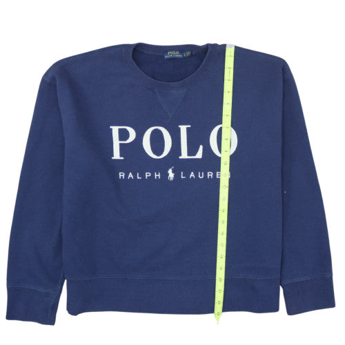 Polo Ralph Lauren Women's Blue Cotton Logo Sweatshirt Size L