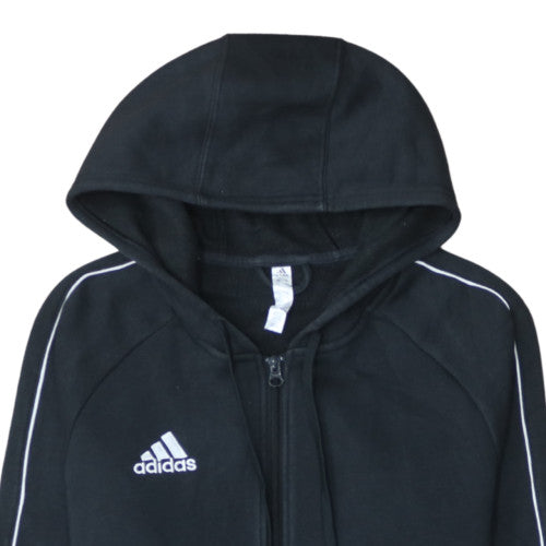 Adidas Mens Black Full Zip Hoodie S Regular Fit Sports Fleece
