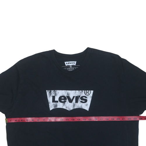 Levi's Men's Black 2XL Logo Graphic Crew Neck Cotton T-Shirt