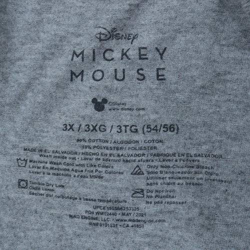 Disney Women’s Grey Mickey Mouse 3XL Cotton Blend T-Shirt
