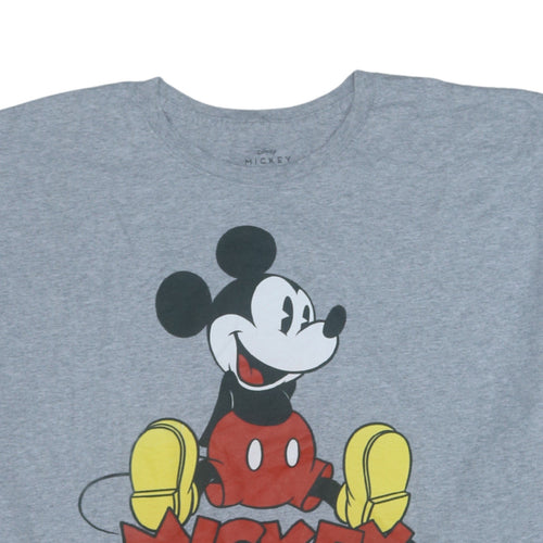 Disney Women’s Grey Mickey Mouse 3XL Cotton Blend T-Shirt