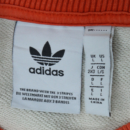 Adidas Originals Men's White L Crew Neck Pullover Sweatshirt