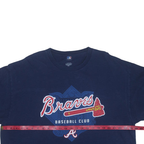 Majestic Men's Navy Atlanta Braves 2XL Crew Neck Graphic T-Shirt