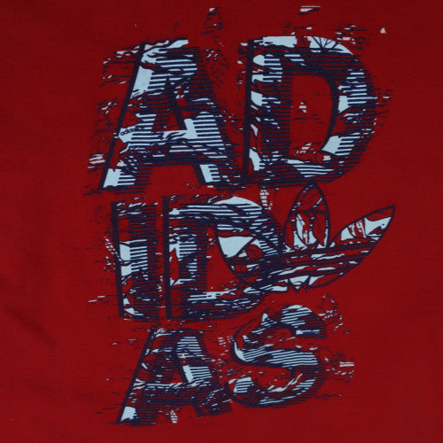 Adidas Mens Red 2XL Graphic Cotton Crew Neck T-Shirt