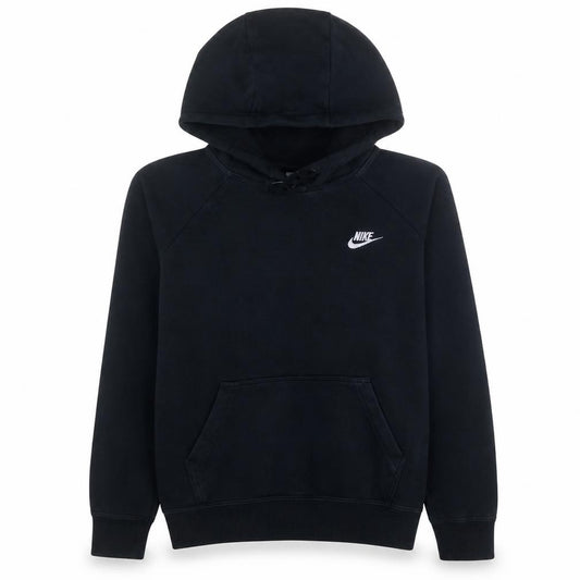 Front view of Nike women’s black pullover hoodie medium hooded sweatshirt