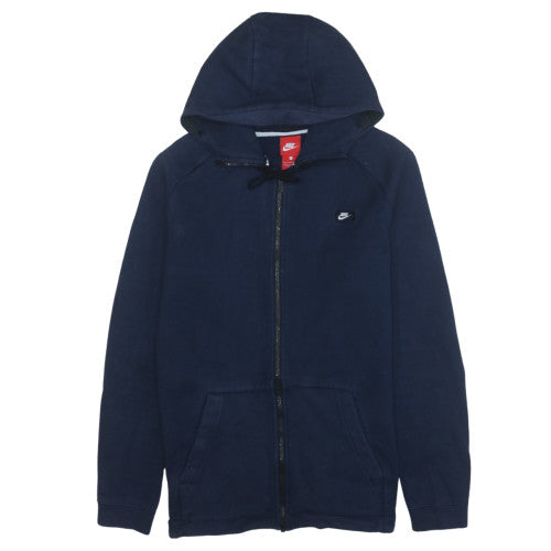 Nike Men's Blue Full Zip Hoodie L Cotton Fleece Sportswear