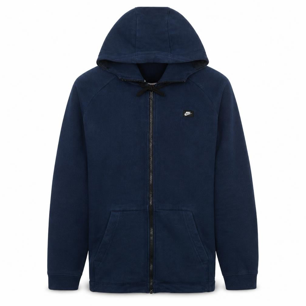 Nike Men's Blue Full Zip Hoodie L Cotton Fleece Sportswear