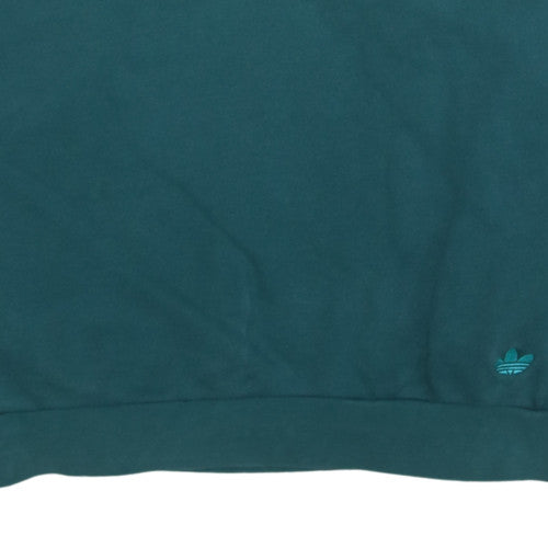 Adidas Mens Green XL Crew Neck Pullover Logo Sweatshirt