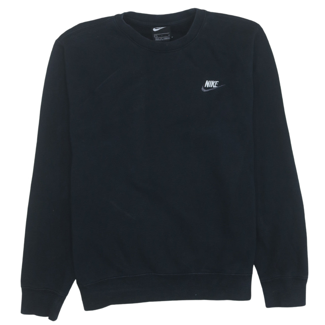 Nike Men Black Small Pullover Sweatshirt Crew Neck Fleece
