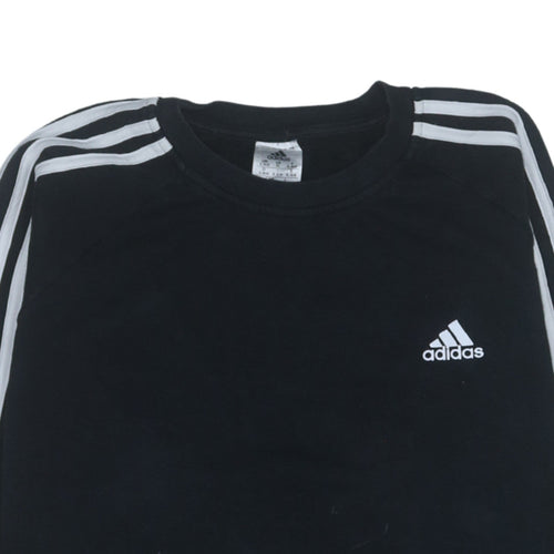 Adidas Women Black Crew Neck Pullover Sweatshirt XL 20-22