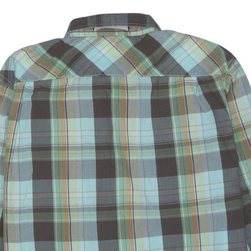 Levi's Men's Blue Plaid Long Sleeve Button-Up Cotton Shirt M