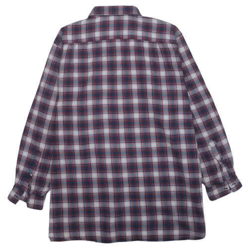 Lacoste Men's Blue Plaid Regular Fit Cotton Long Sleeve Shirt 2XL