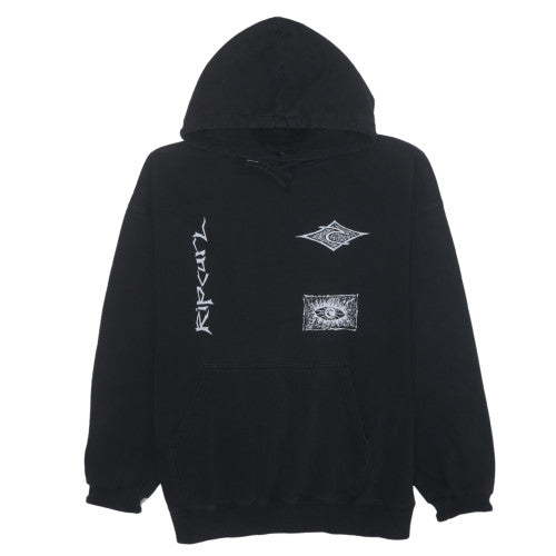 Rip Curl Men's Black Pullover Hoodie M Graphic Fleece Surf Style