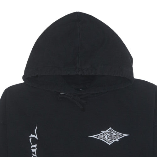 Rip Curl Men's Black Pullover Hoodie M Graphic Fleece Surf Style