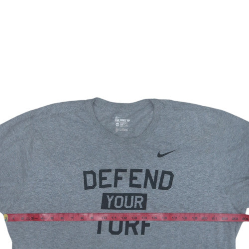 Nike Men's Grey Athletic Fit 'Defend Your Turf' T-Shirt XXL
