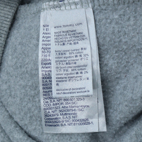Tommy Hilfiger Women Grey Logo Crew Neck Sweatshirt L