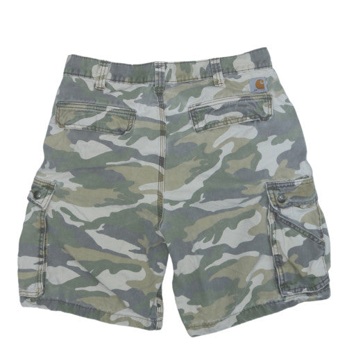 Carhartt Men's Green Camouflage Cargo Shorts Size 34 Relaxed Fit