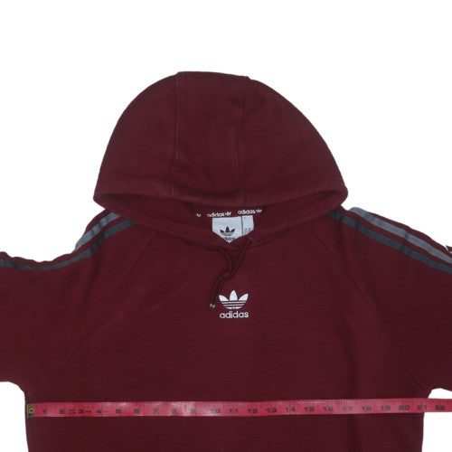 adidas Men's Red XL Pullover Hoodie with Logo and Drawstring