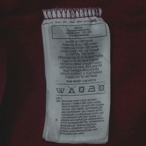 adidas Men's Red XL Pullover Hoodie with Logo and Drawstring