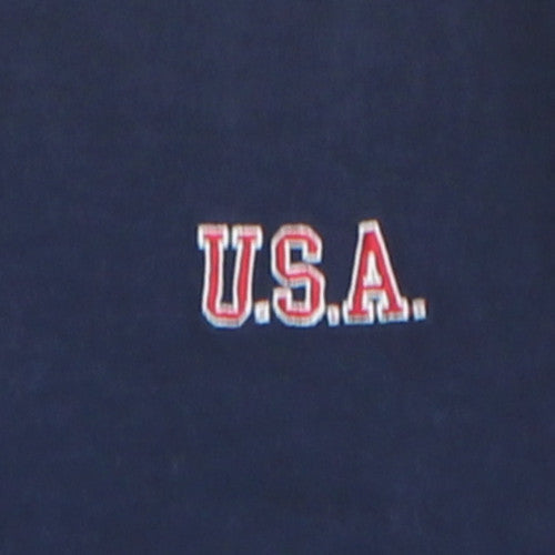 Lee Men's Blue USA Henley Polo Shirt XL Cotton Short Sleeve