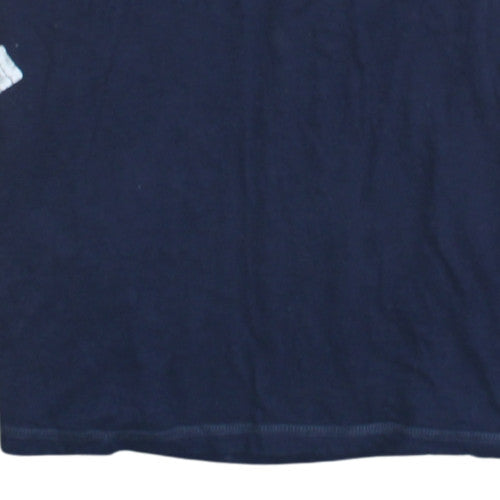 Lee Men's Blue USA Henley Polo Shirt XL Cotton Short Sleeve
