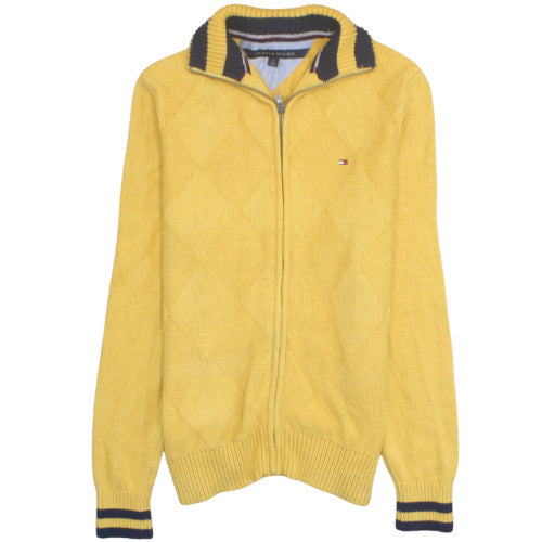 Tommy Hilfiger Men's Yellow Full Zip Cotton Jumper Size M
