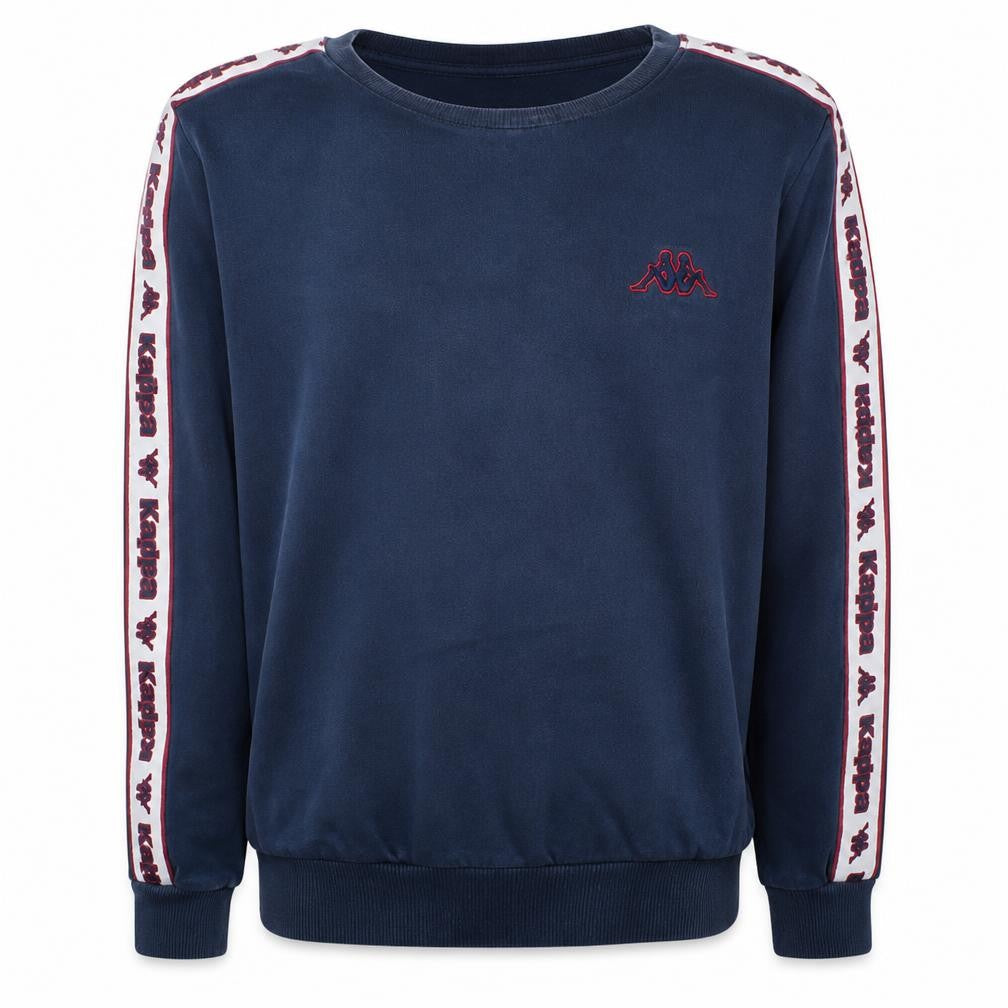 Front view of Kappa Men's Blue XL Pullover Sweatshirt Sports Logo Crew Neck